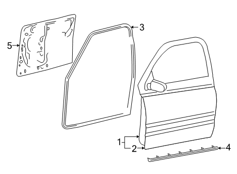 2008 Dodge Ram 1500 Door & Components Diagram
