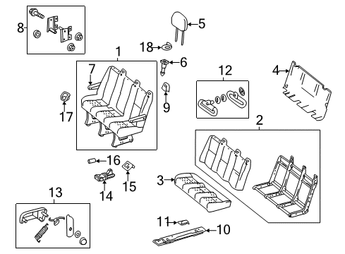 2007 Dodge Sprinter 3500 Rear Seat Components Diagram