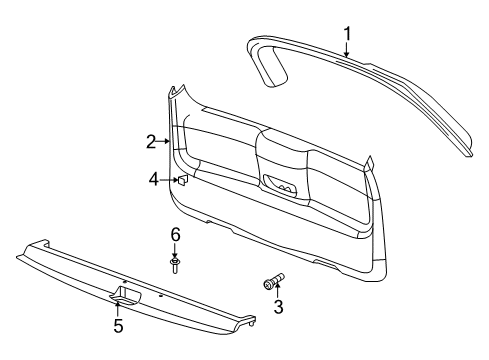 2009 Dodge Durango Interior Trim - Lift Gate Diagram