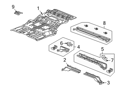 2009 Dodge Durango Rear Floor & Rails Diagram 1 - Thumbnail