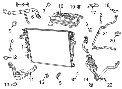 2020 Ram 1500 Radiator & Components Diagram 1 - Thumbnail