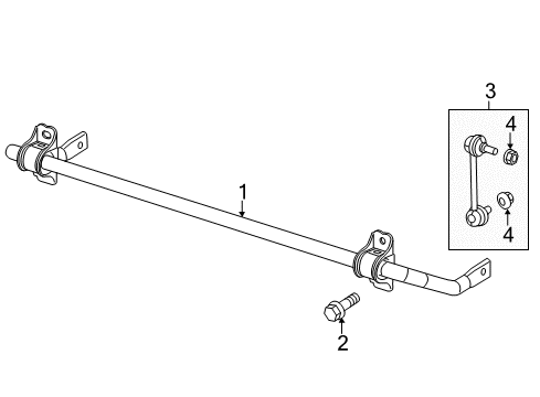 2016 Chrysler 200 Rear Suspension Components, Lower Control Arm, Stabilizer Bar Diagram 2 - Thumbnail