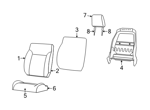2009 Dodge Nitro Front Seat Components Diagram 1 - Thumbnail