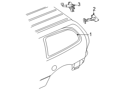 2002 Dodge Grand Caravan Side Panel - Glass & Hardware Diagram