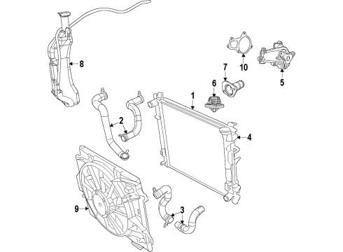 2010 Dodge Grand Caravan Cooling System, Radiator, Water Pump, Cooling Fan Diagram 2 - Thumbnail