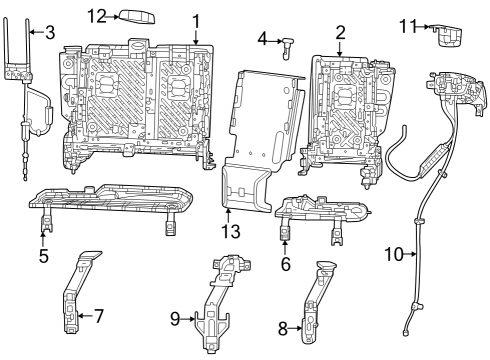 2025 Jeep Wrangler Rear Seat Components Diagram 3 - Thumbnail
