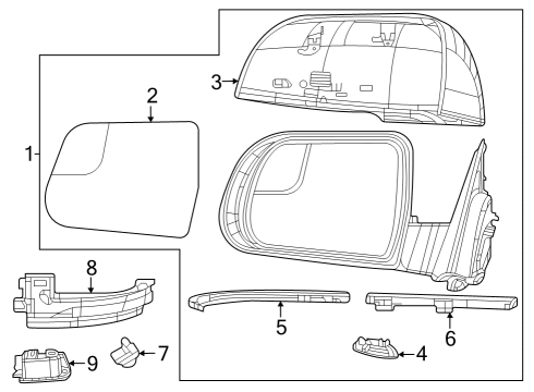 2025 Jeep Wagoneer L Outside Mirrors Diagram
