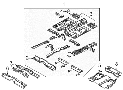2014 Dodge Journey Floor & Rocker Diagram