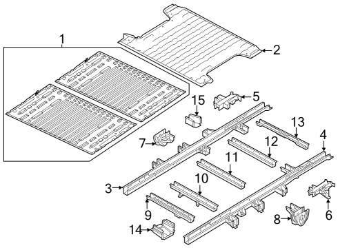2022 Ram ProMaster 1500 Rear Floor & Rails Diagram 1 - Thumbnail