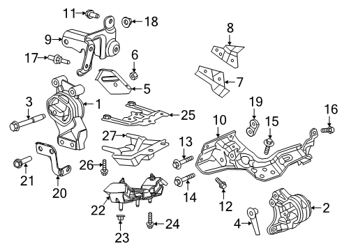 2021 Ram 1500 Engine & Trans Mounting Diagram 5 - Thumbnail