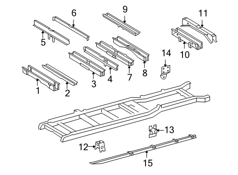 2004 Dodge Sprinter 3500 Crossmembers & Components Diagram