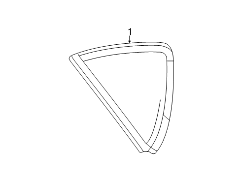 2013 Dodge Dart Quarter Panel - Glass & Hardware Diagram