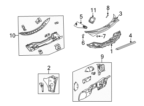 2003 Chrysler Sebring Cowl Diagram