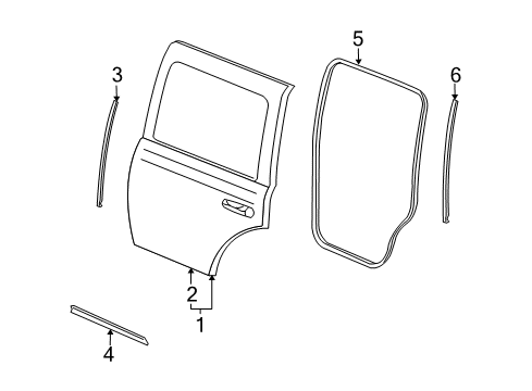 2008 Chrysler Aspen Rear Door Diagram