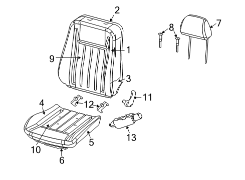 2006 Chrysler 300 Front Seat Components Diagram 2 - Thumbnail