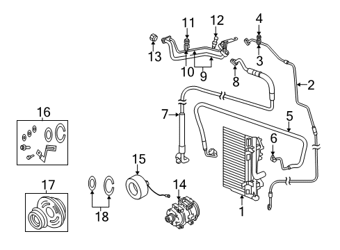 2010 Chrysler 300 A/C Condenser, Compressor & Lines Diagram