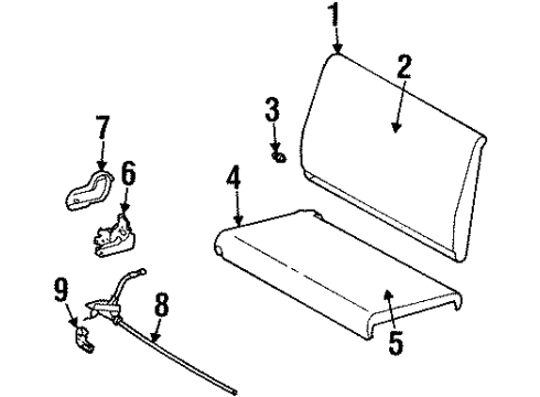 1997 Dodge Ram 3500 Rear Seat Components Diagram