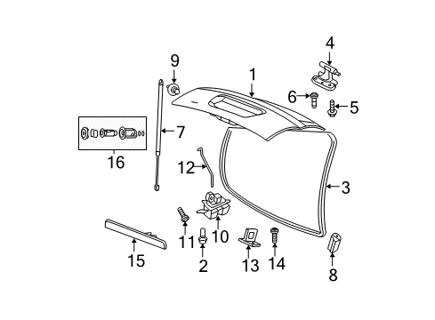 2005 Dodge Durango Gate & Hardware Diagram