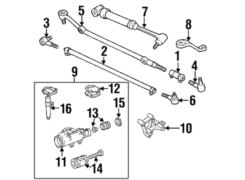 1994 Jeep Cherokee Steering Column & Wheel, Shroud, Switches & Levers Diagram 5 - Thumbnail