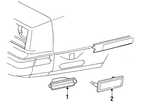 1990 Chrysler New Yorker Corner & Side Marker Lamps Diagram 2 - Thumbnail