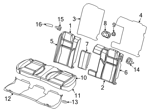 2023 Dodge Challenger Rear Seat Components Diagram 1 - Thumbnail