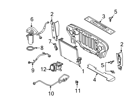2003 Jeep Wrangler A/C Condenser, Compressor & Lines Diagram