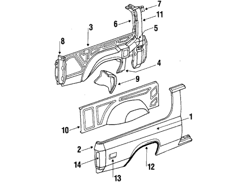 1984 Dodge Rampage Tail Lamps, Side Marker Lamps, Pick Up Body Diagram
