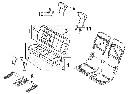 2009 Chrysler Aspen Rear Seat Components Diagram 1 - Thumbnail