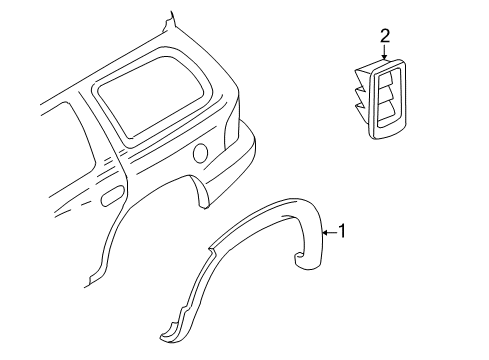 2003 Dodge Durango Exterior Trim - Quarter Panel Diagram
