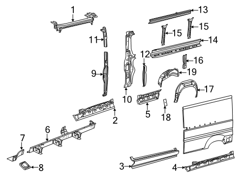 2018 Ram ProMaster 1500 Inner Structure - Side Panel Diagram 4 - Thumbnail