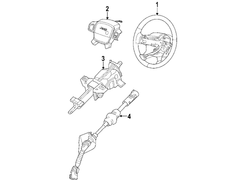 2007 Jeep Grand Cherokee Steering Column & Wheel, Shroud, Switches & Levers Diagram 2 - Thumbnail
