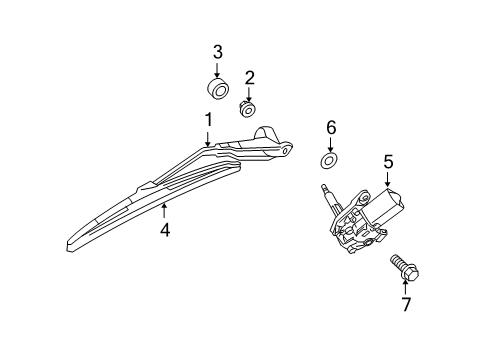 2009 Jeep Liberty Lift Gate - Wiper & Washer Components Diagram