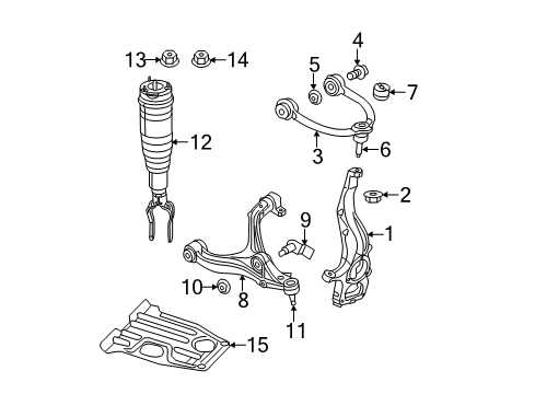 2011 Jeep Grand Cherokee Front Suspension, Control Arm Diagram 1 - Thumbnail