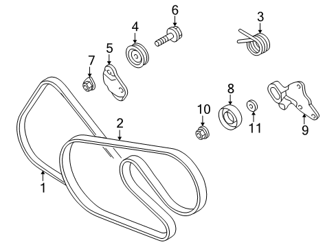 2000 Dodge Intrepid Belts & Pulleys Diagram