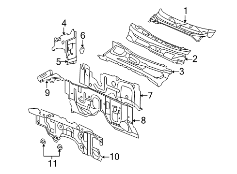 2011 Ram Dakota Cab Cowl Diagram 2 - Thumbnail