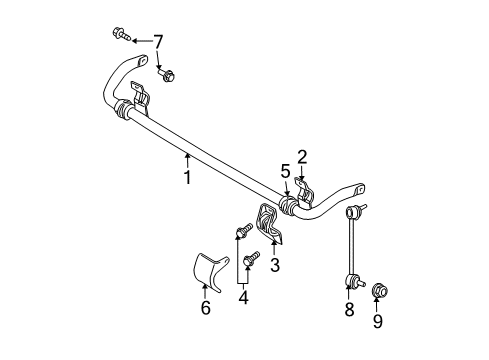 2006 Dodge Charger Stabilizer Bar & Components - Front Diagram
