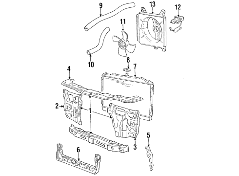 1990 Dodge Colt Radiator & Cooling Fan Diagram 1 - Thumbnail