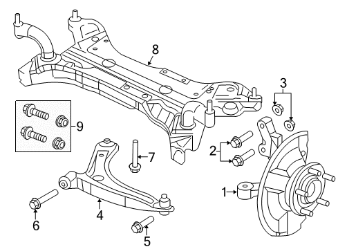 2008 Jeep Compass Front Suspension, Control Arm, Stabilizer Bar Diagram 1 - Thumbnail