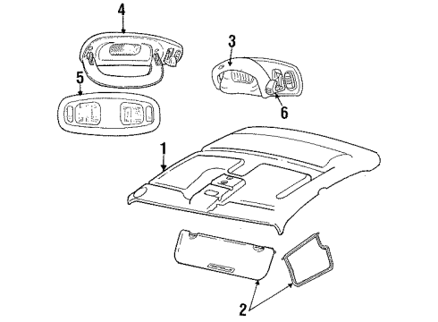 1994 Chrysler New Yorker Interior Trim - Roof Diagram
