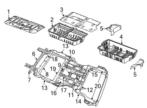 2005 Dodge Caravan Floor & Rails Diagram 1 - Thumbnail