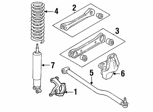 1991 Jeep Comanche Front Suspension System, Front Axle Diagram 2 - Thumbnail