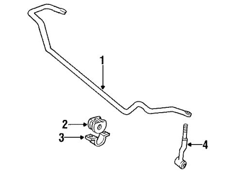 1987 Jeep Comanche Stabilizer Bar & Components - Front Diagram