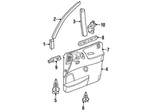 2000 Dodge Grand Caravan Interior Trim - Front Door Diagram