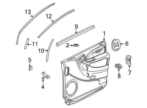 2002 Dodge Grand Caravan Interior Trim - Front Door Diagram