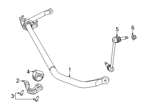 2018 Dodge Challenger Stabilizer Bar & Components - Front Diagram