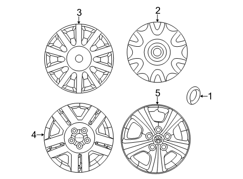 2008 Dodge Avenger Wheel Covers & Trim Diagram