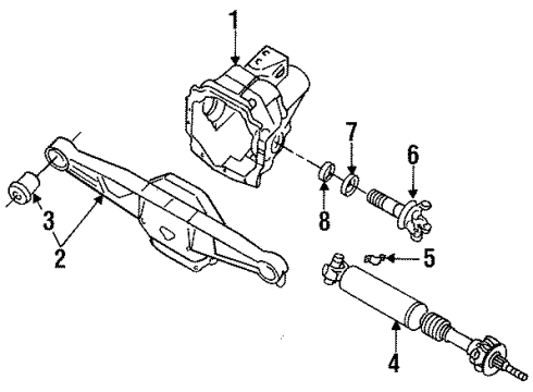 1993 Dodge Viper Rear Axle & Differential, Axle Components Diagram