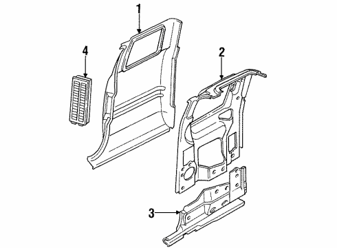 1998 Dodge Ram 2500 Side Panel & Components Diagram 1 - Thumbnail