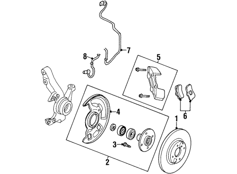 1997 Chrysler Sebring Brake Components Diagram