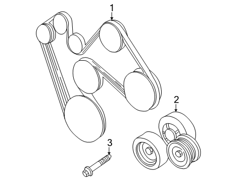 2001 Dodge Durango Belts & Pulleys, Cooling Diagram 1 - Thumbnail